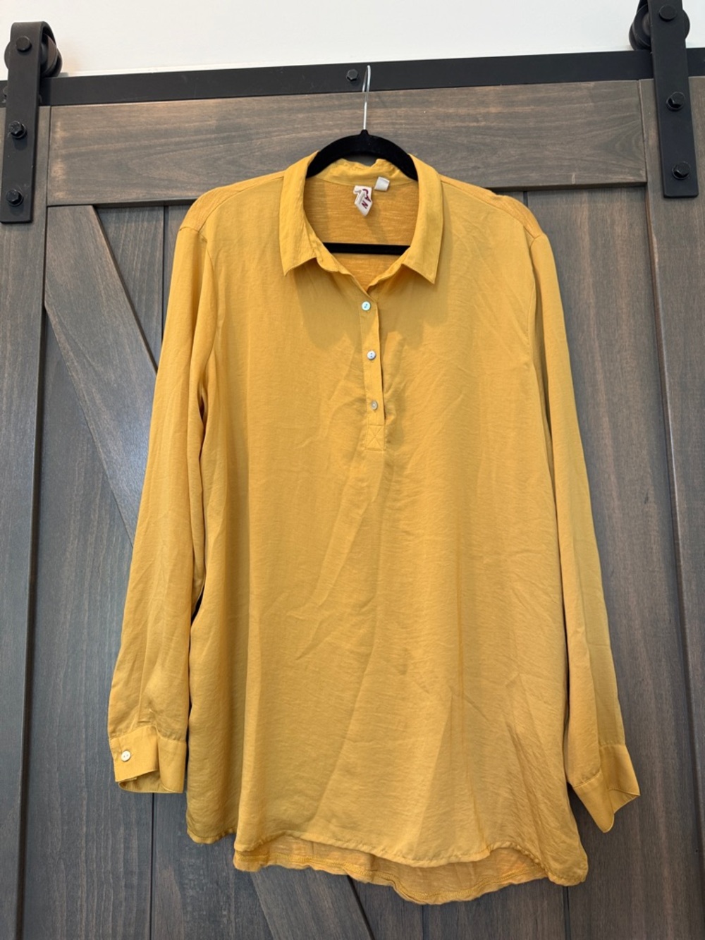 dolan Mustard Yellow Button-Front Blouse